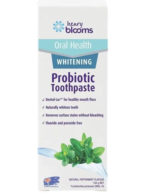 Henry Blooms Probiotic Toothpaste Peppermint - Whitening 100g