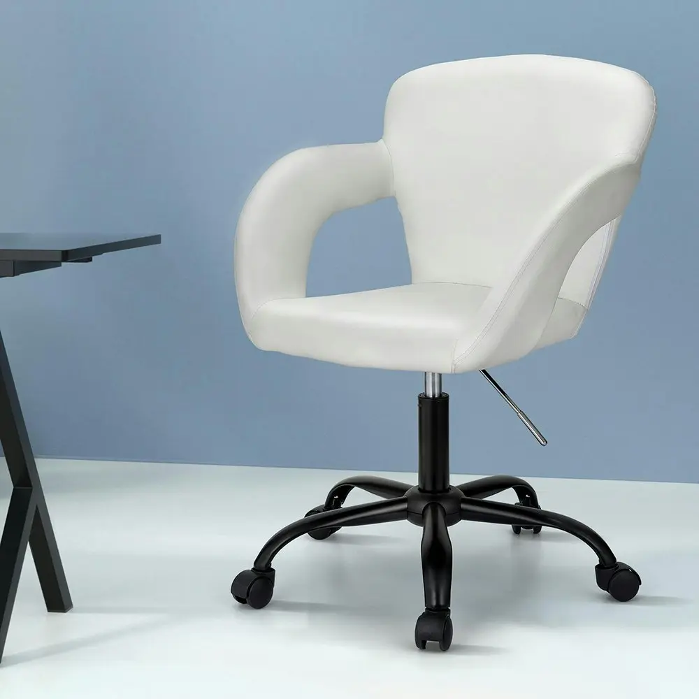 Artiss Office Chair Mid Back White