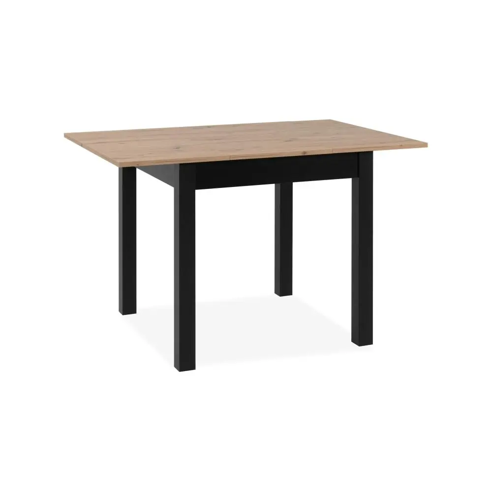 Design Square Elena Wooden Extendable Square Rectangular Dining Table 80-120cm - Black/Oak