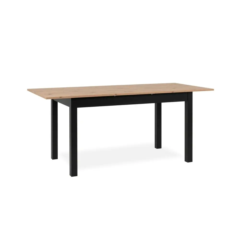 Design Square Elena Wooden Extendable Square Rectangular Dining Table 140-180cm - Black/Oak