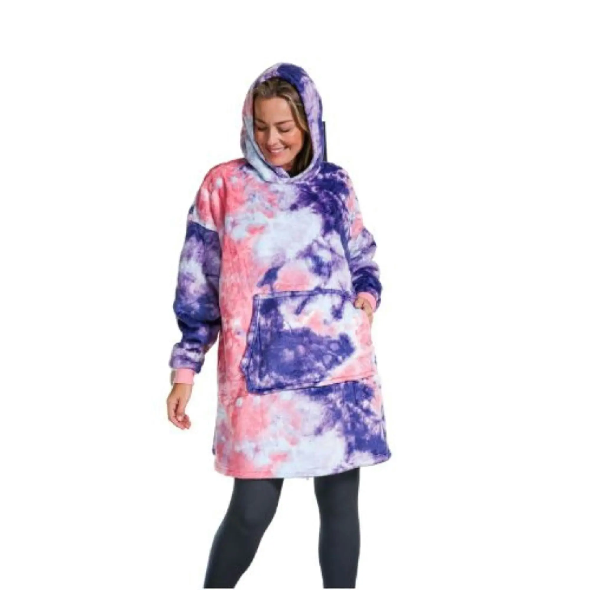 Hotto Premium Oversized Cuddle Hoodie Purple Tie Dye