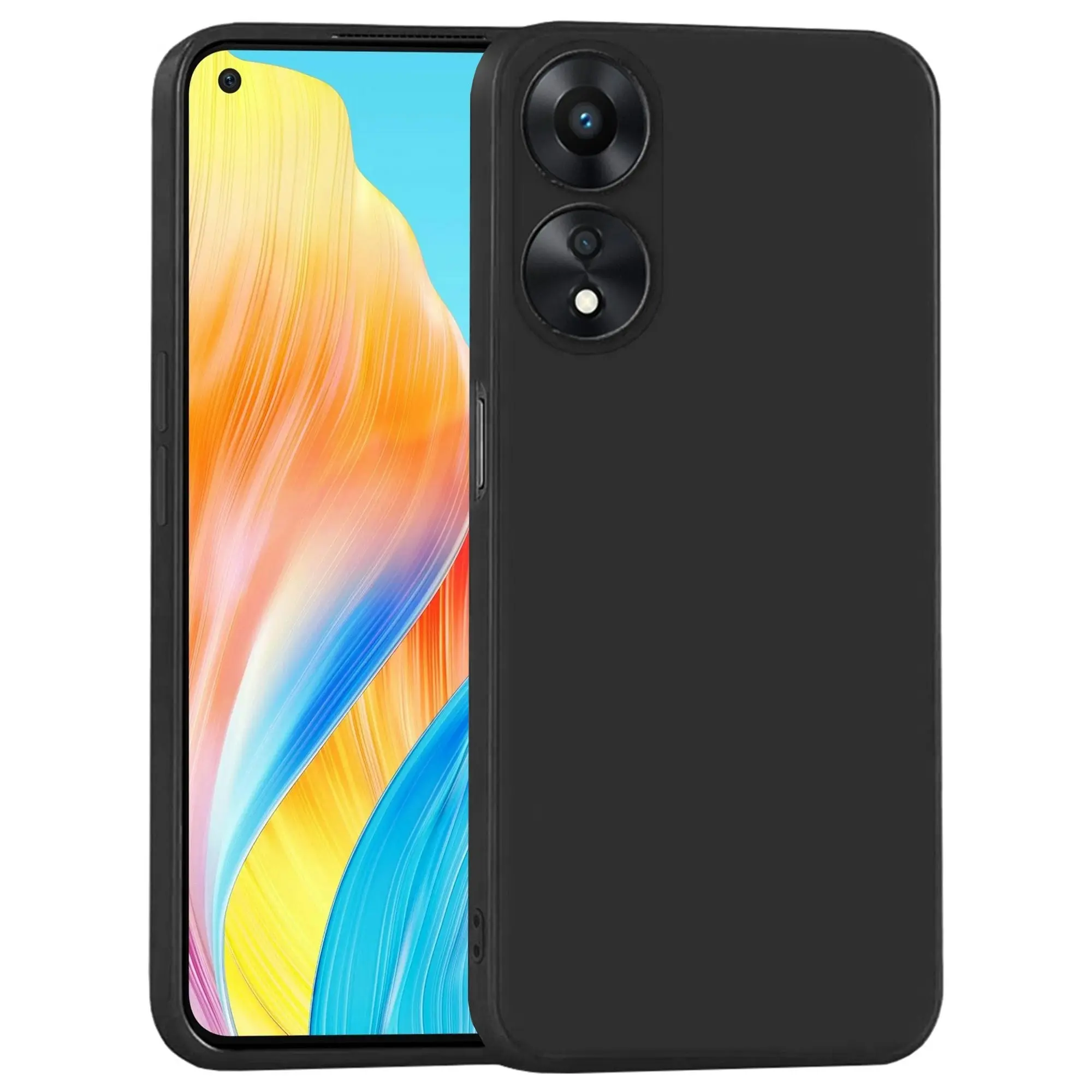 MEZON OPPO A78 4G Slim Black Premium TPU Gel Back Case – Shock Absorption (OPPO A78 4G, Gel Black)