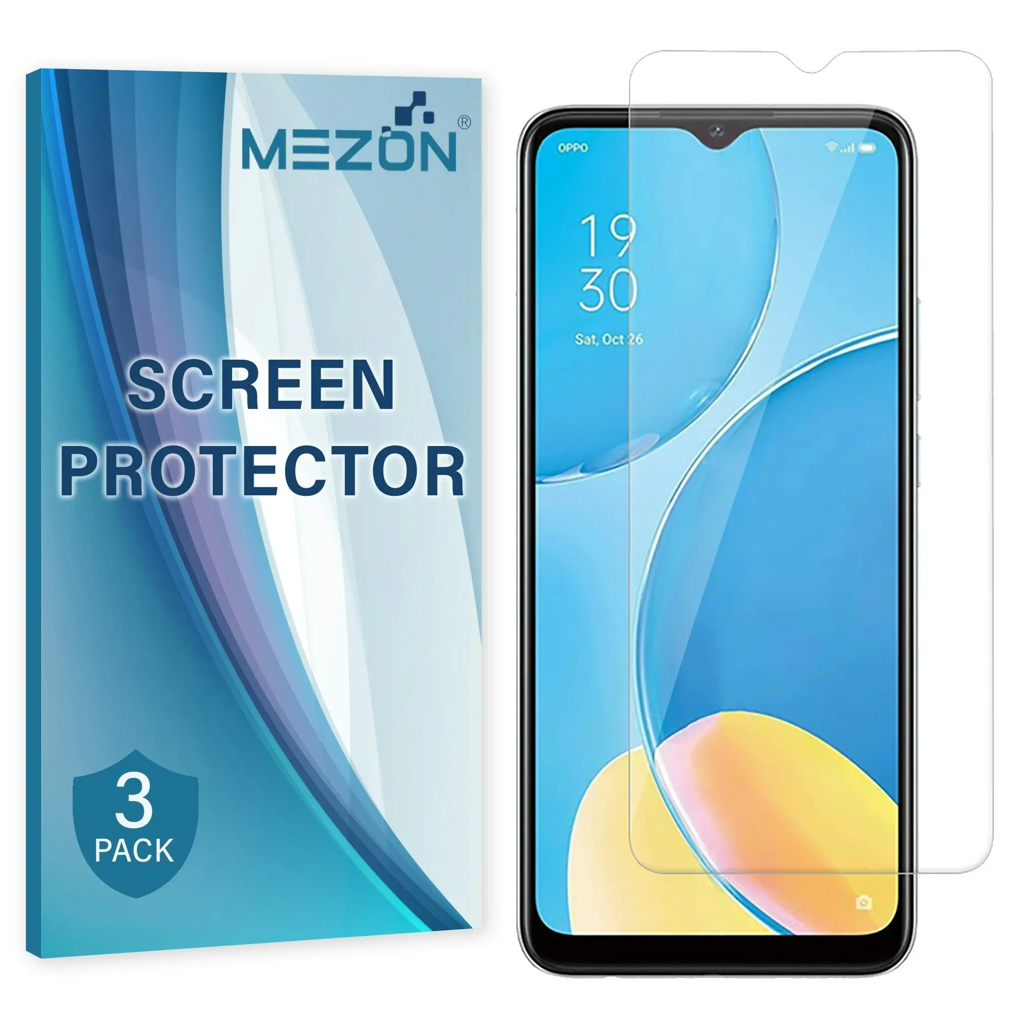 [3 Pack] MEZON OPPO A16s Ultra Clear Screen Protector Case Friendly Film (OPPO A16s, Clear)