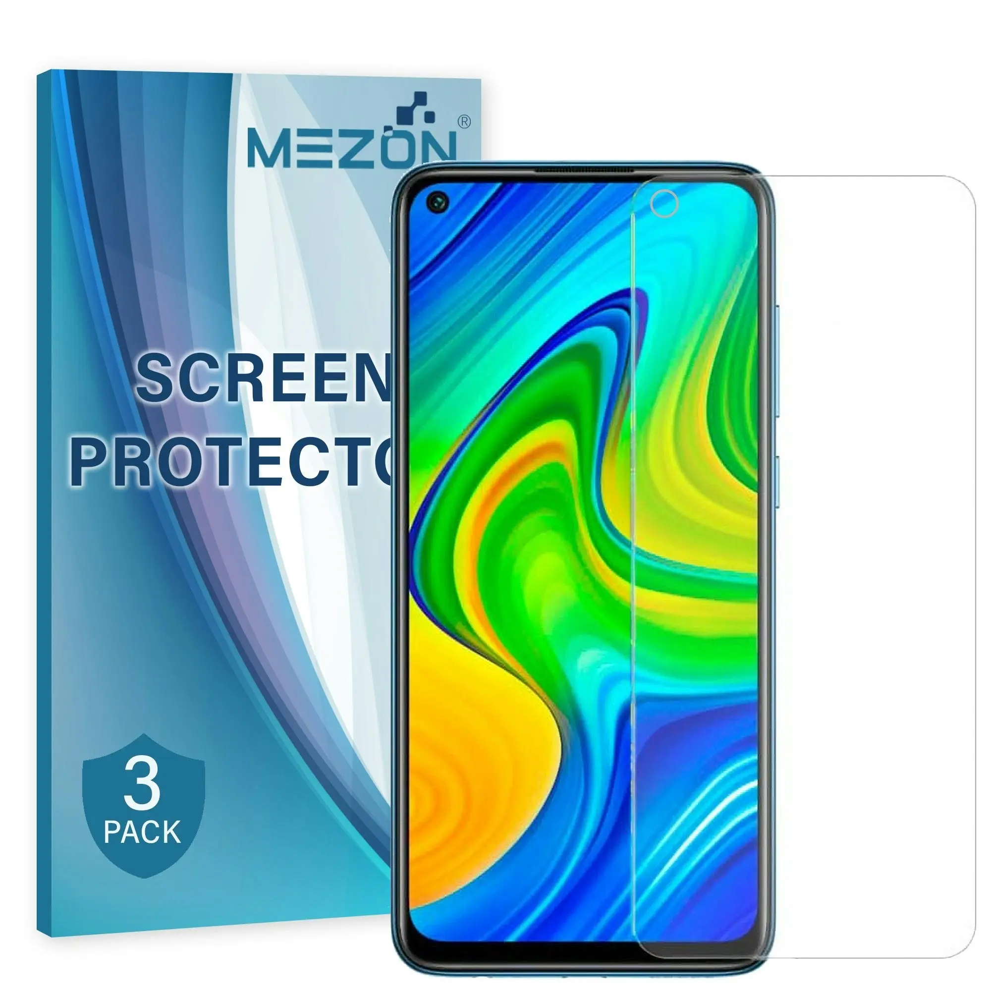 [3 Pack] MEZON Xiaomi Redmi Note 9 Anti-Glare Matte Screen Protector Case Friendly Film (Redmi Note 9, Matte)