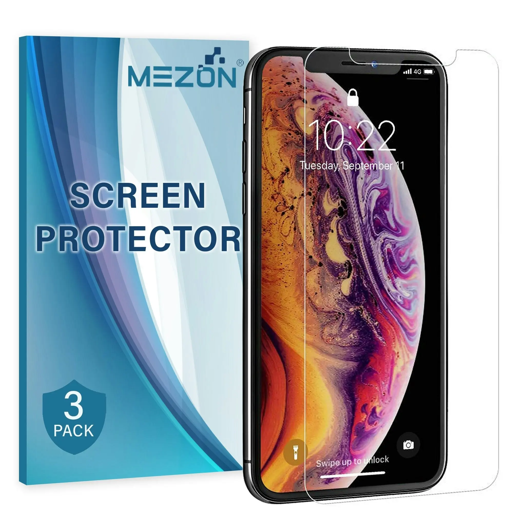 [3 Pack] MEZON Apple iPhone XS (5.8") Anti-Glare Matte Screen Protector Case Friendly Film (iPhone XS, Matte)