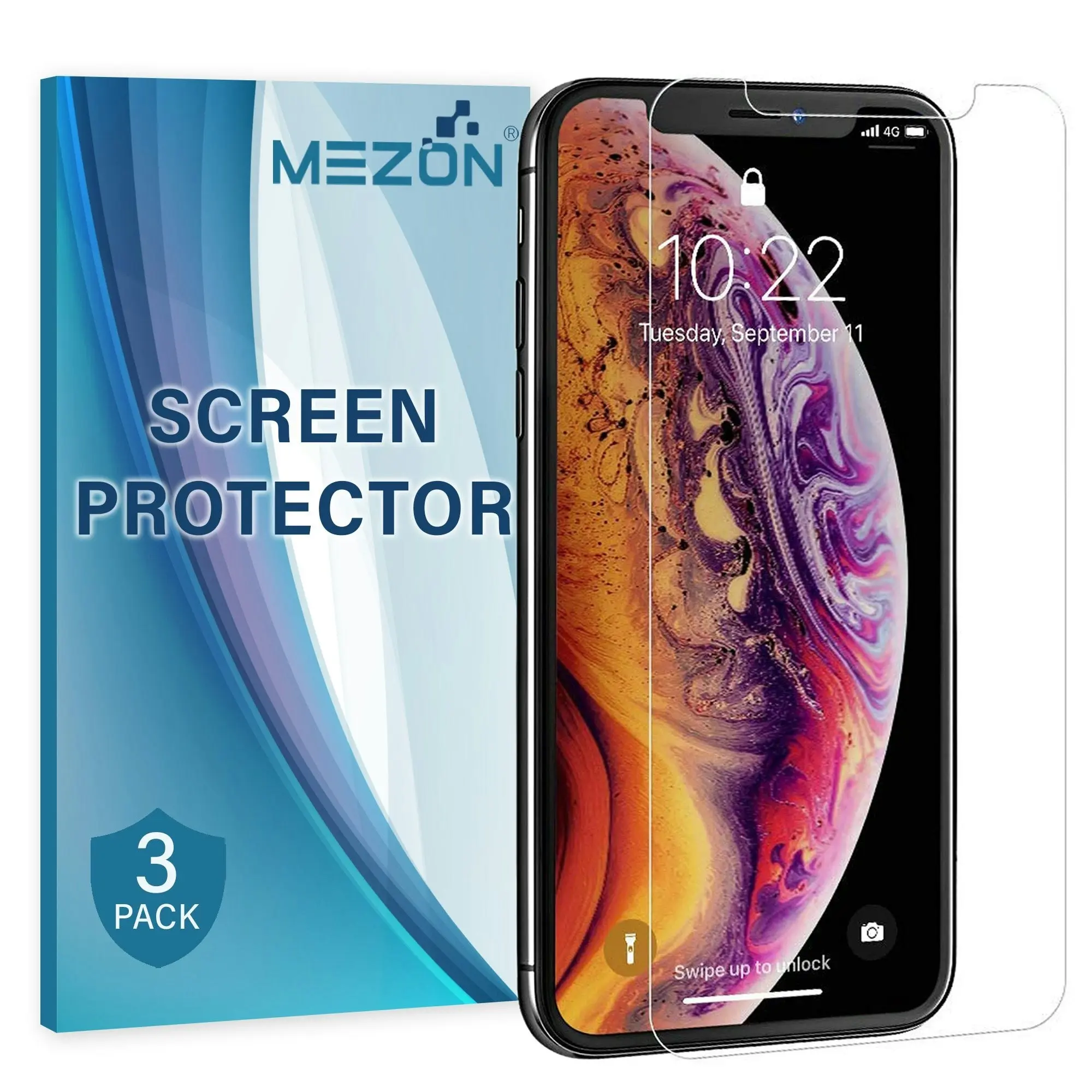 [3 Pack] MEZON Apple iPhone 11 Pro Max (6.5") Anti-Glare Matte Screen Protector Case Friendly Film (iPhone 11 Pro Max, Matte)