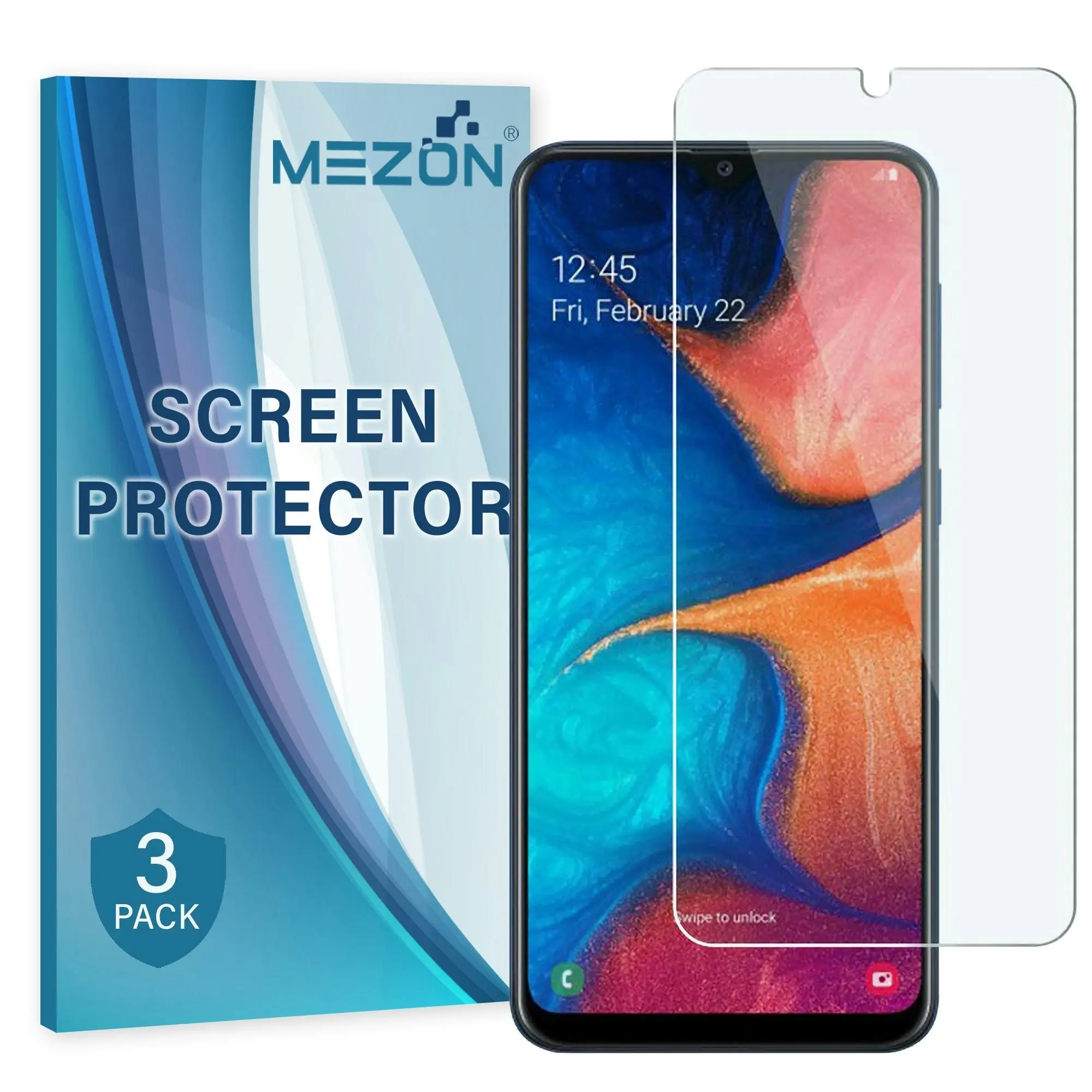 [3 Pack] MEZON Samsung Galaxy A50 Anti-Glare Matte Screen Protector Case Friendly Film (A50, Matte)