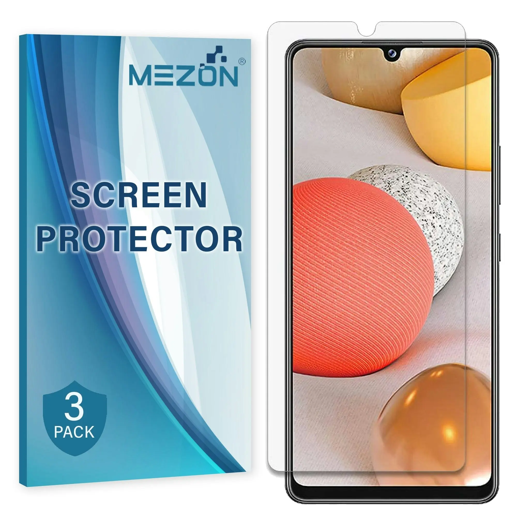 [3 Pack] MEZON Samsung Galaxy A42 5G Ultra Clear Screen Protector Case Friendly Film (A42 5G, Clear)