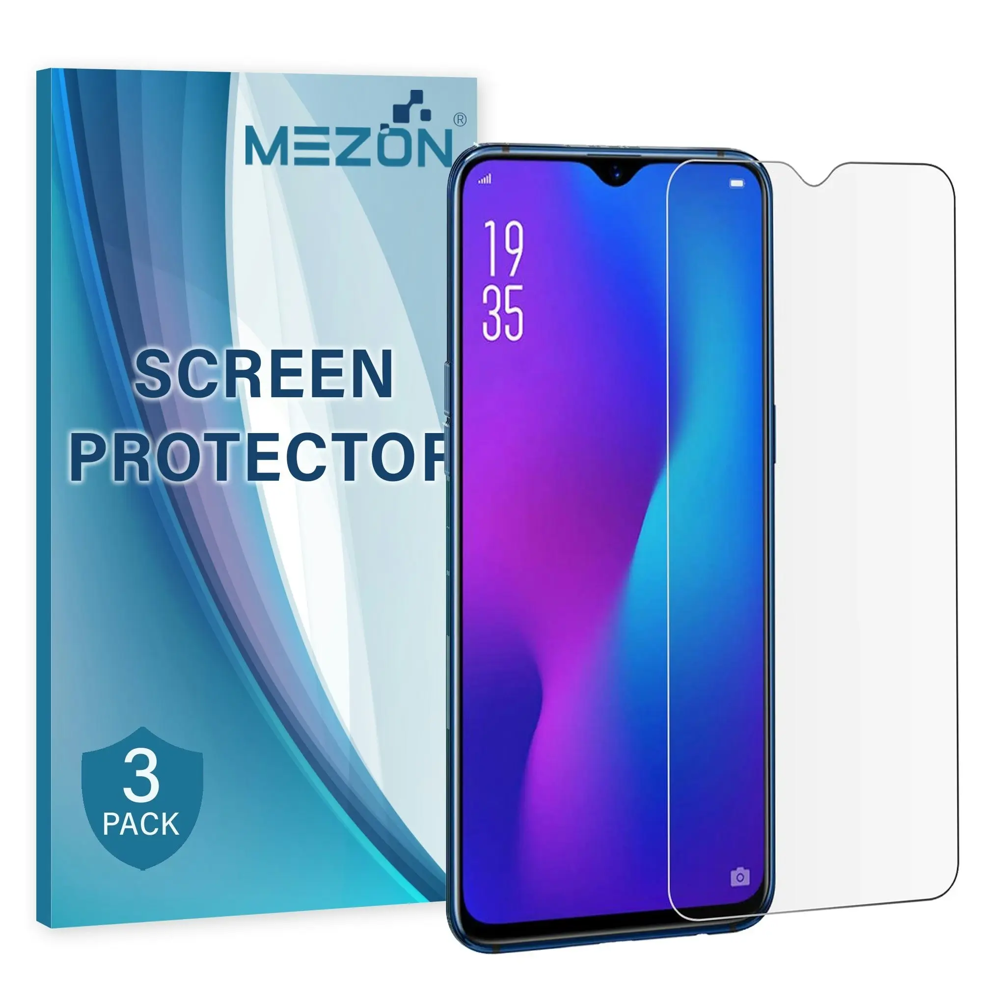 [3 Pack] MEZON Vivo Y12 Anti-Glare Matte Screen Protector Case Friendly Film (Vivo Y12, Matte)