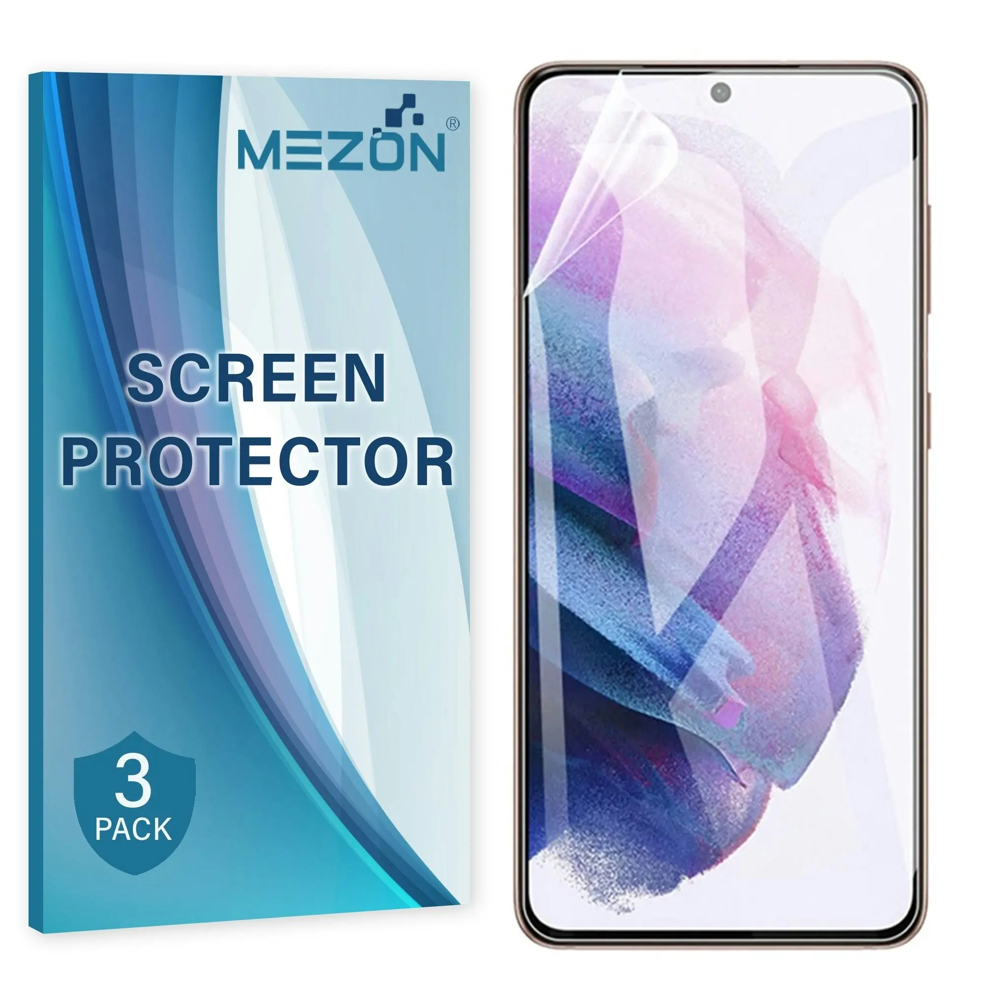 [3 Pack] MEZON Samsung Galaxy S22+ 5G Premium Hydrogel Clear Edge-to-Edge Full Coverage Screen Protector Fingerprint Sensor Film