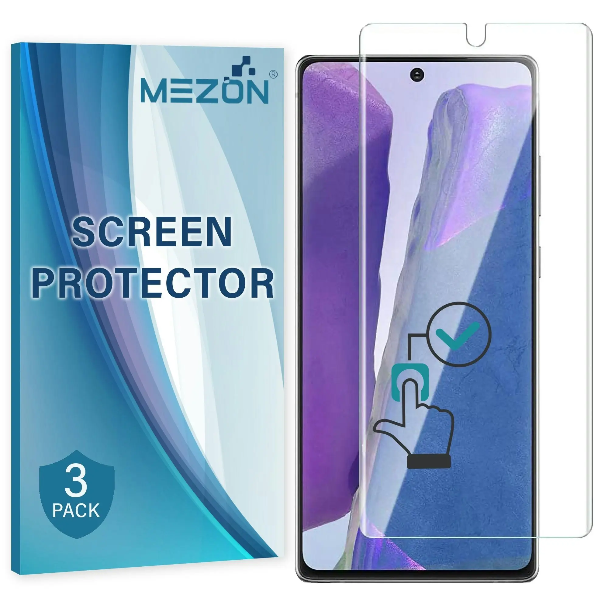 [3 Pack] MEZON Samsung Galaxy Note 20 / Note 20 5G Clear Edge-to-Edge Full Coverage Hydrogel Screen Protector Film