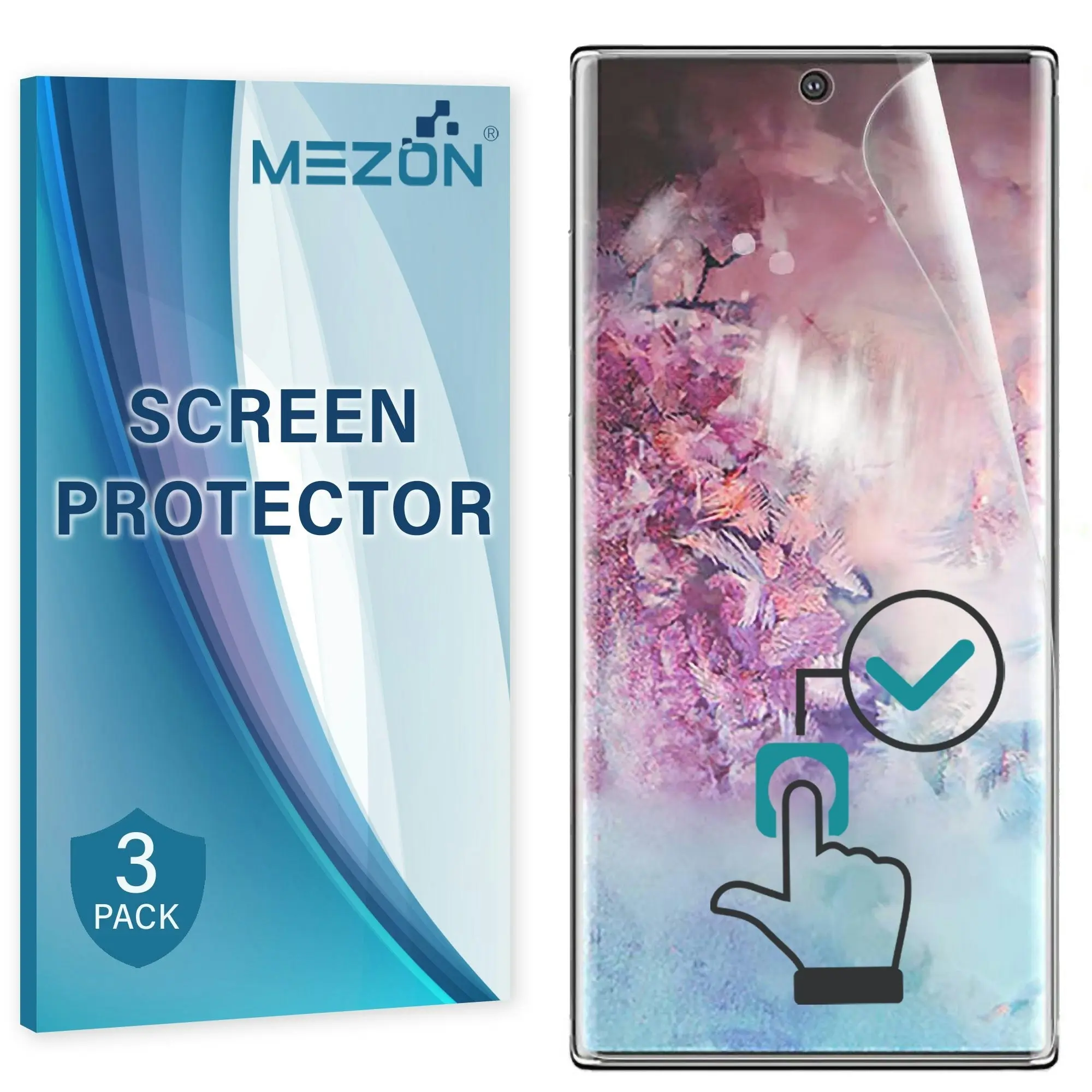 [3 Pack] MEZON Samsung Galaxy Note 10+ Ultra Clear Edge-to-Edge Full Coverage Hydrogel  Screen Protector Film