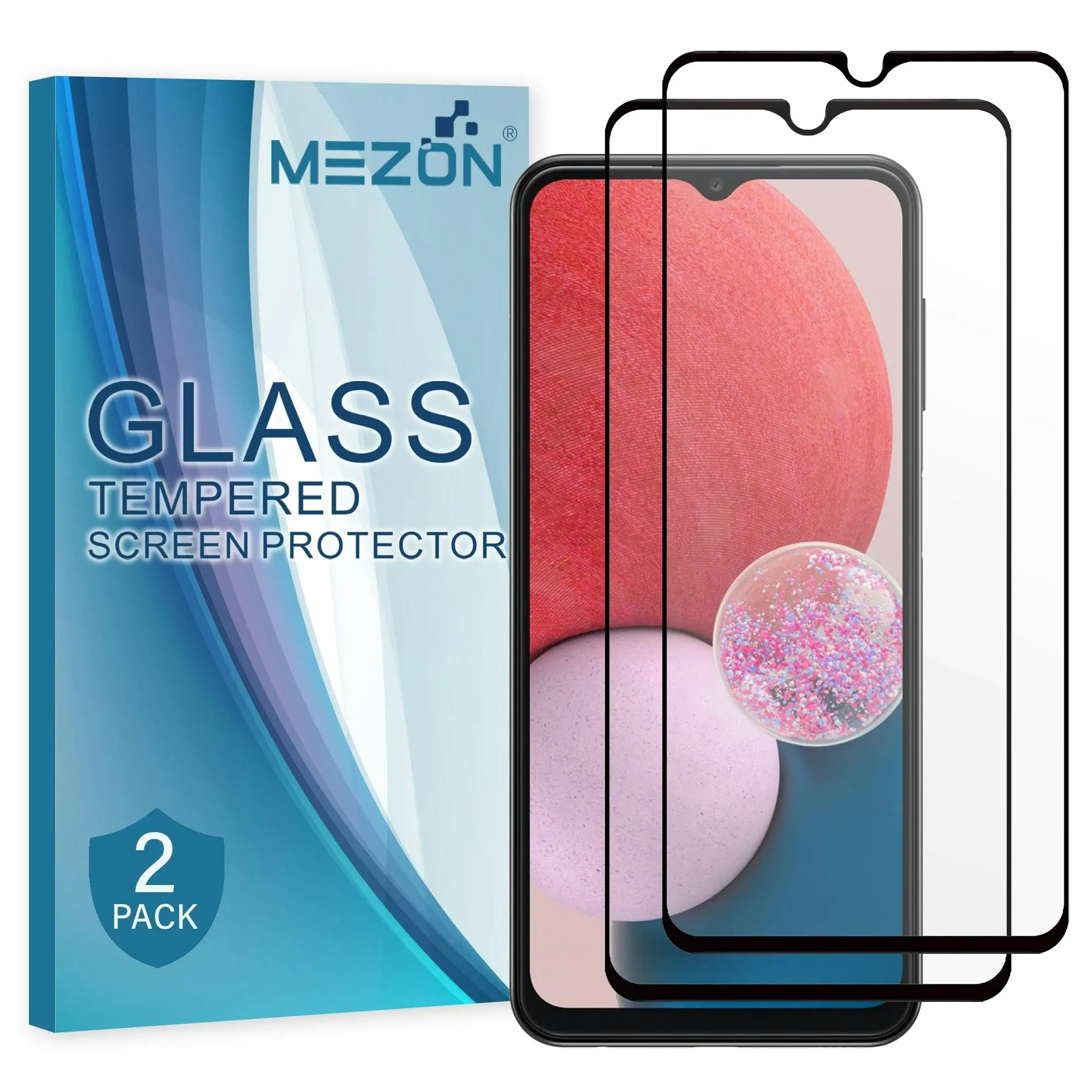 [2 Pack] MEZON Full Coverage Samsung Galaxy A13 Tempered Glass Crystal Clear Premium 9H HD Screen Protector