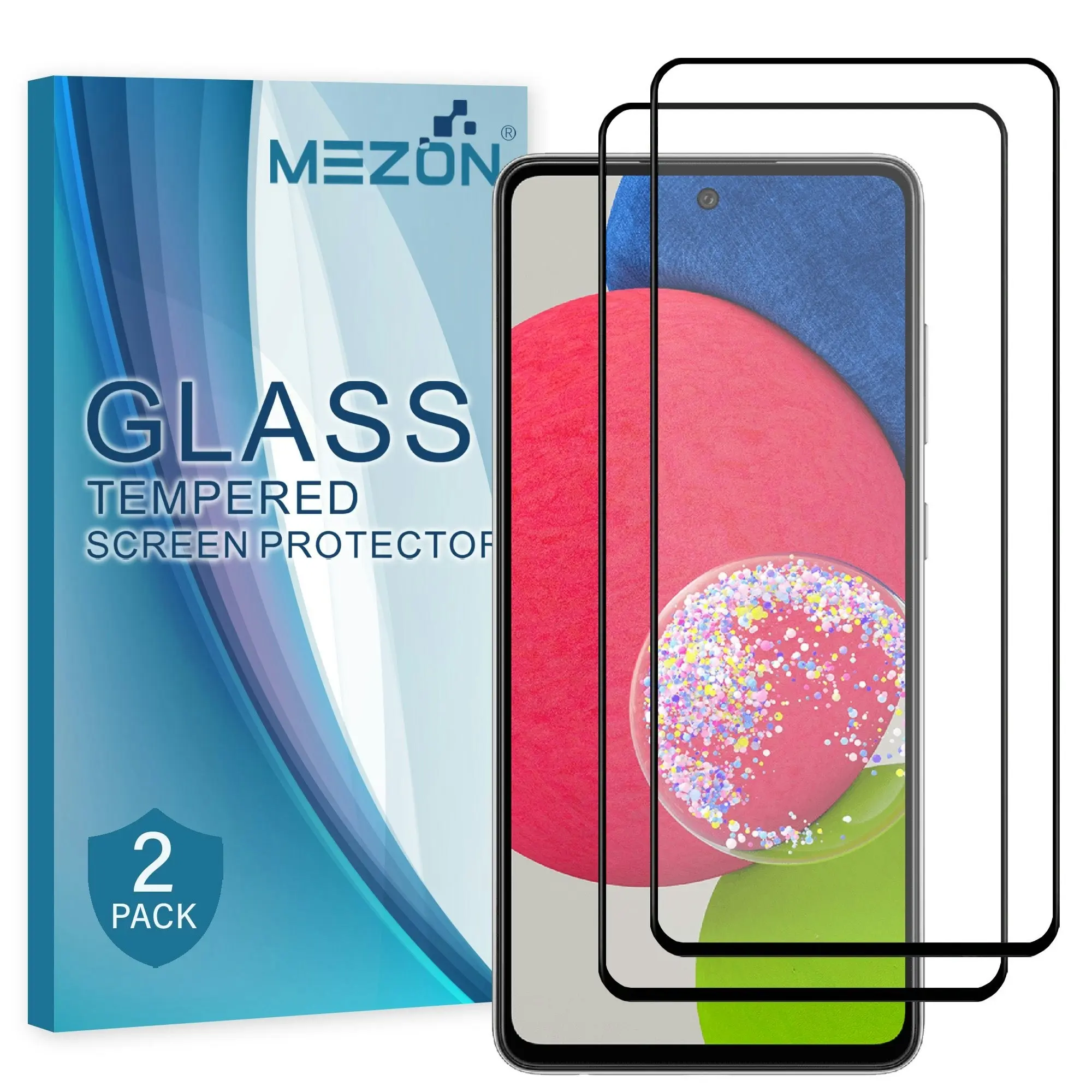 [2 Pack] MEZON Full Coverage Samsung Galaxy A52s 5G Tempered Glass Crystal Clear Premium 9H Screen Protector (A52s 5G, 9H Full)