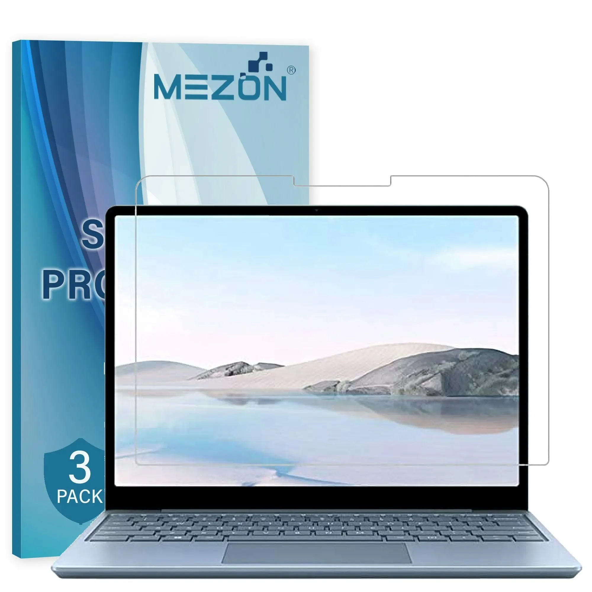 [3 Pack] MEZON Microsoft Surface Laptop Go (12.4") Anti-Glare Matte Film Screen Protector – Case and Surface Pen Friendly