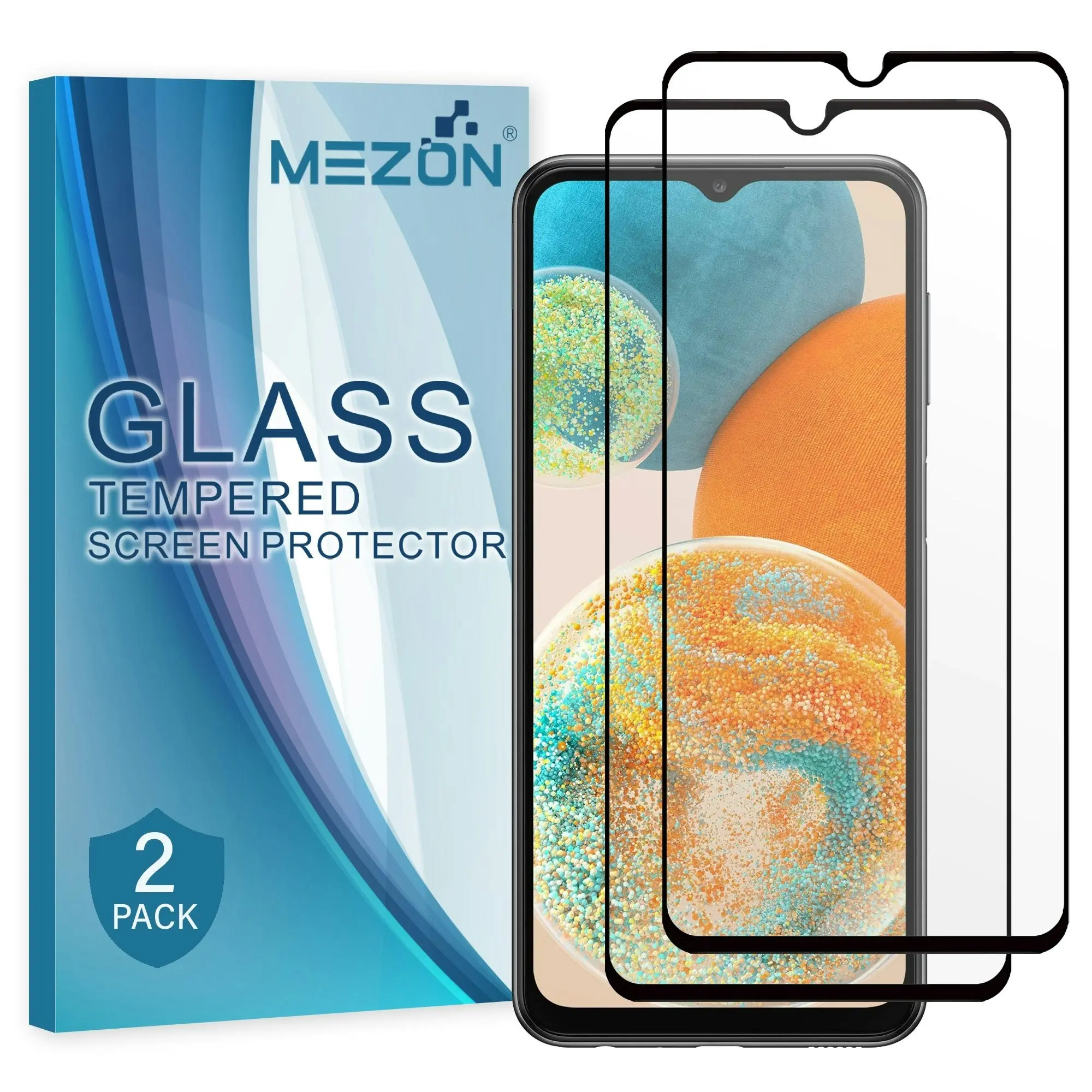 [2 Pack] MEZON Full Coverage Samsung Galaxy A23 5G Tempered Glass Crystal Clear Premium 9H HD Screen Protector