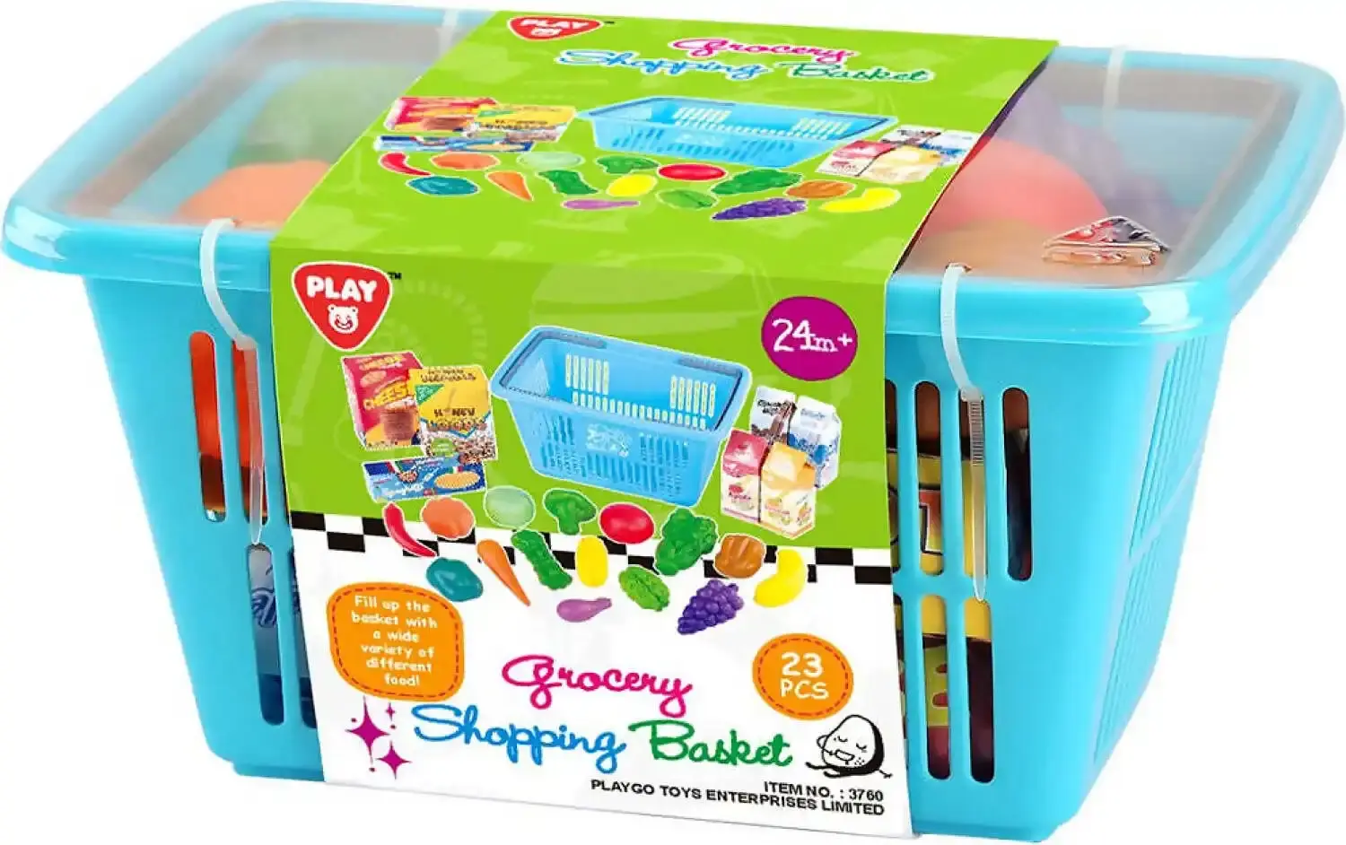 Playgo Toys Ent. Ltd. - Grocery Shopping Basket 23 Pieces