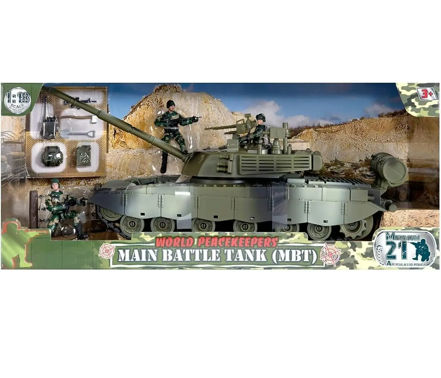 World Peacekeepers - Main Battle Tank With 3 Figures 1:18