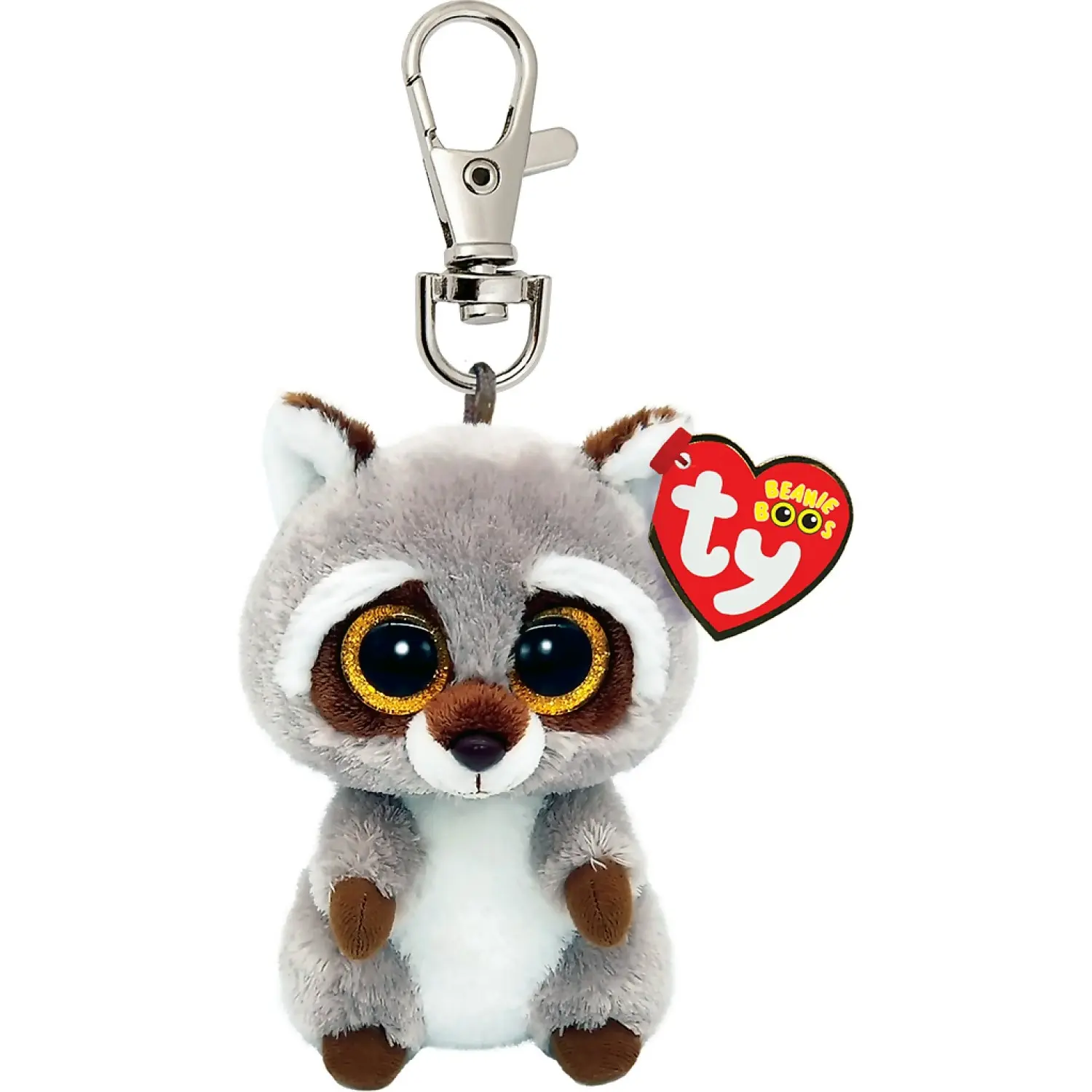 Ty Beanie Boos Clip On - Oakie Gray Raccoon 10cm