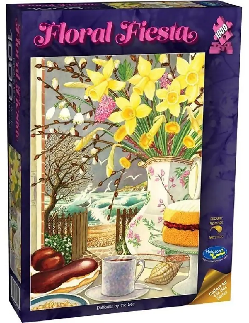 Holdson - Floral Fiesta - Daffodils By The Sea - Jigsaw Puzzle 1000 Pieces