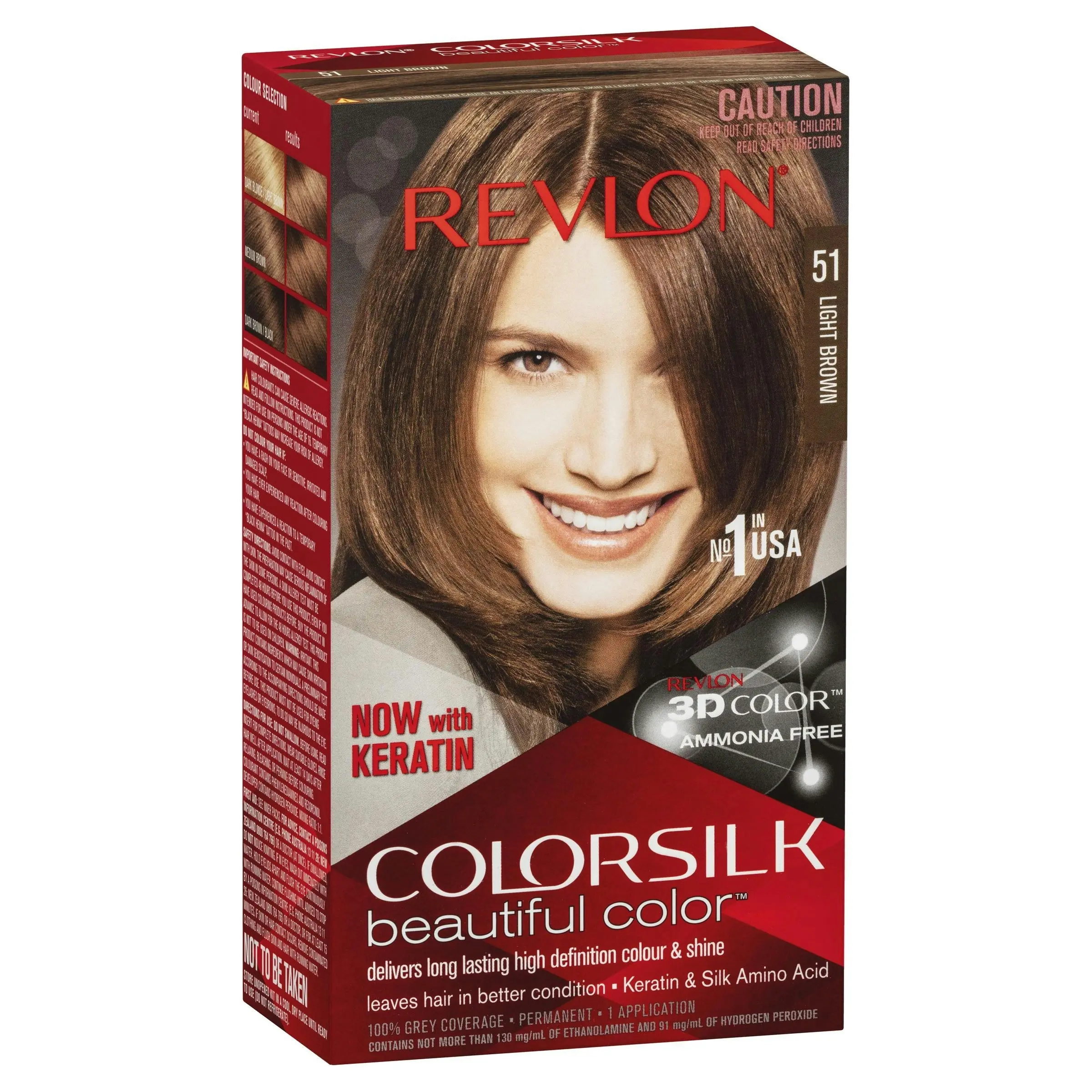 Revlon ColorSilk Permanent Haircolor 51 Light Brown