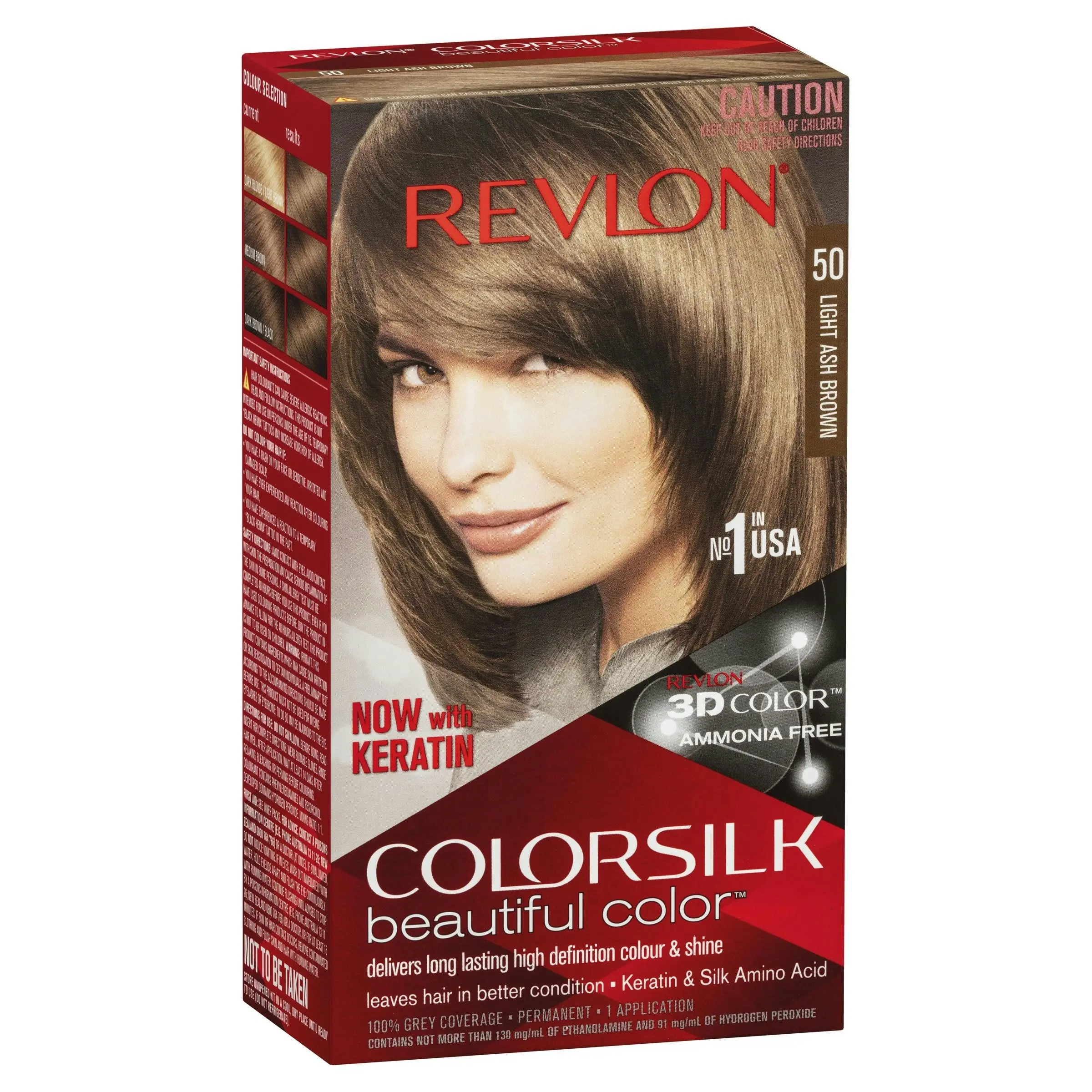 Revlon ColorSilk Permanent Haircolor 50 Light Ash Brown