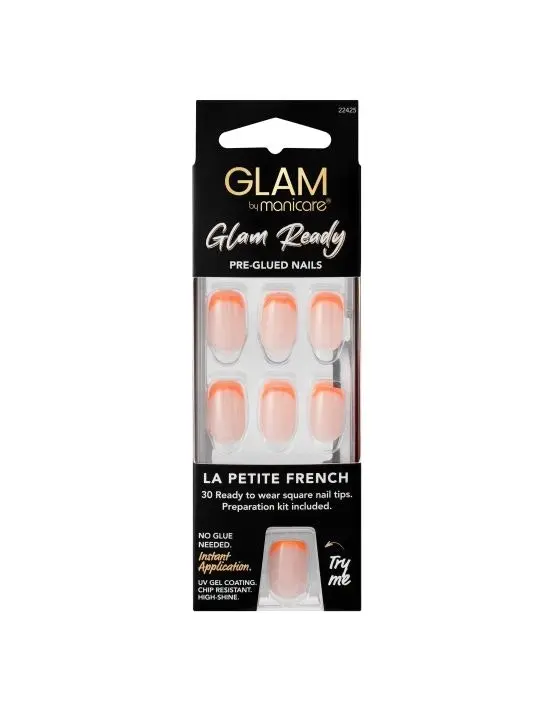 Manicare Glam Ready Pre-Glued Nails La Petite French 30pcs