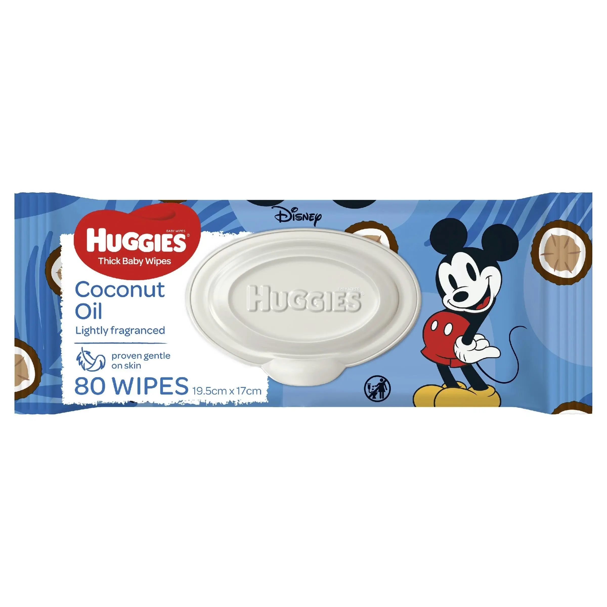 Huggies Thick Baby Wipes Coconut Oil 80 Pack