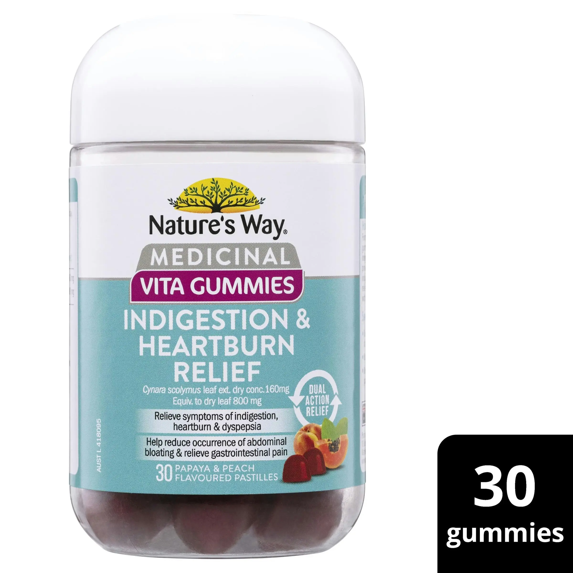 Nature's Way Medicinal Vita Gummies Indigestion & Heartburn Relief 30 Gummies