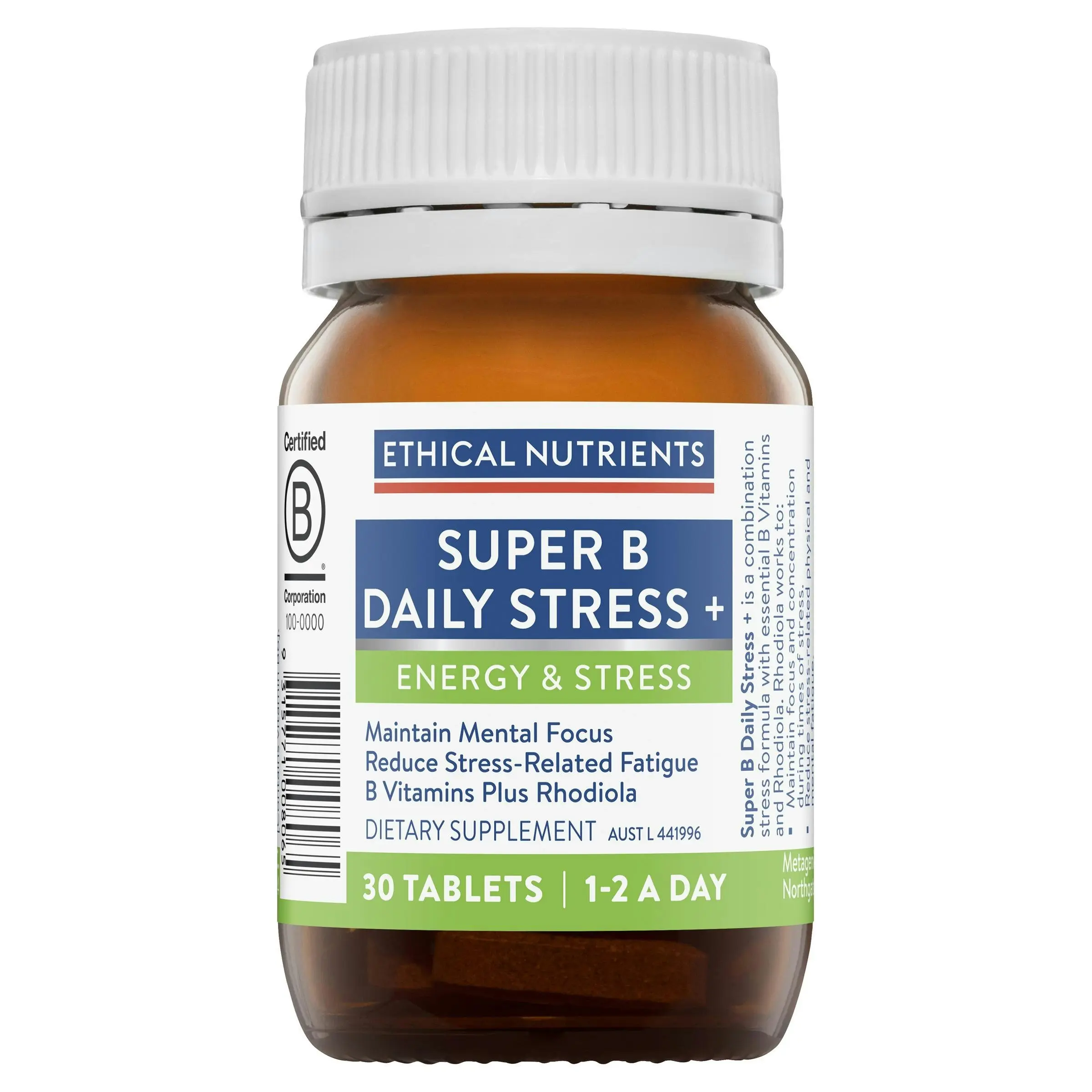 Ethical Nutrients Super B Daily Stress + 30 Tablets