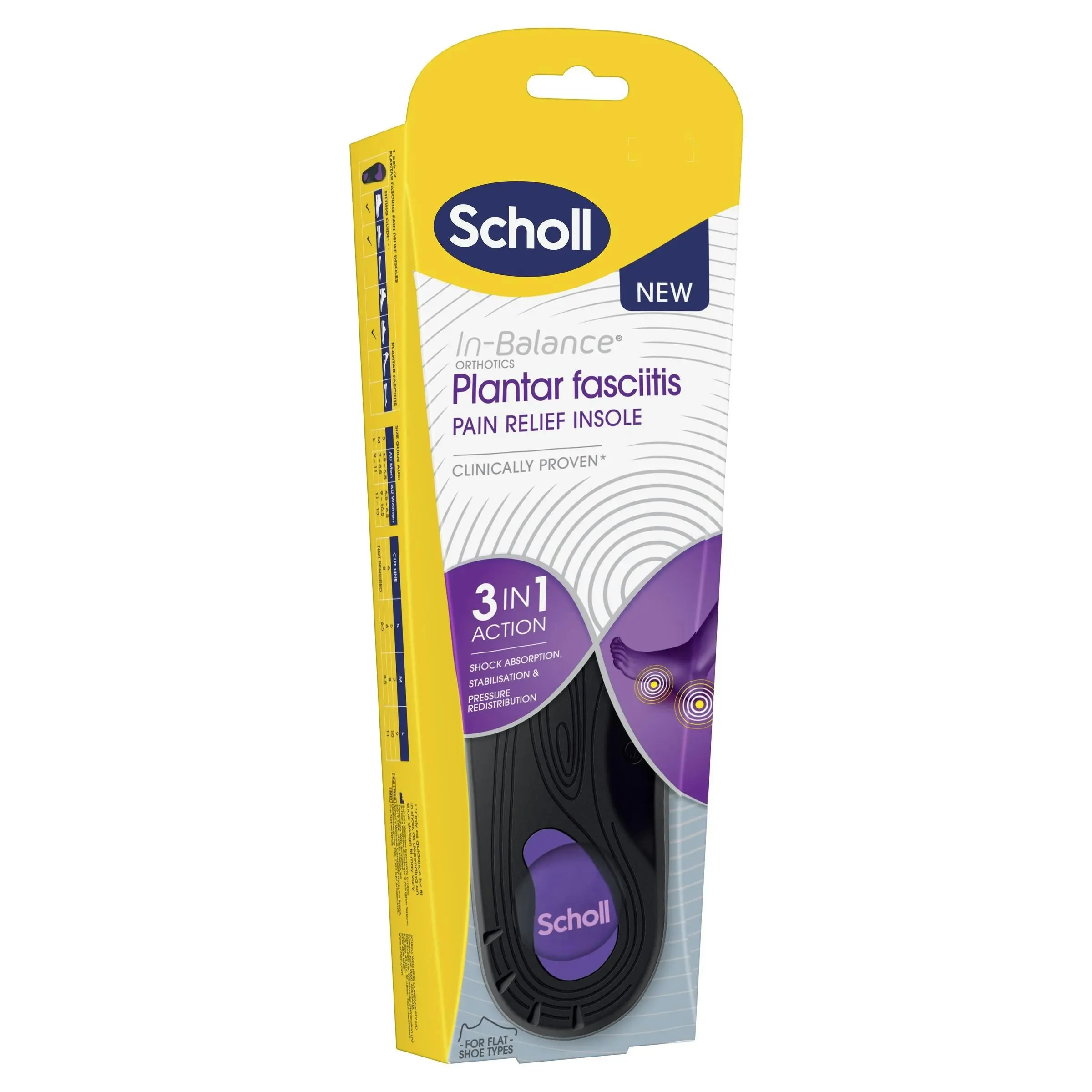 Scholl In Balance Pain Relief Plantar Fasciitis Orthotic Insole Large