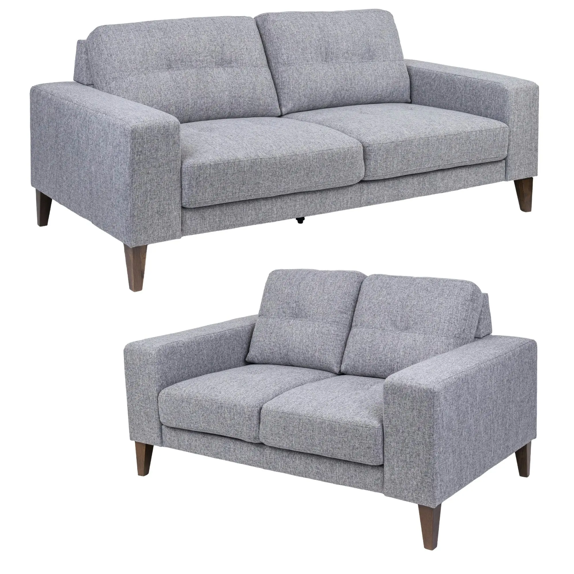 Juliet 2 + 3 Seater Fabric Sofa Set Grey