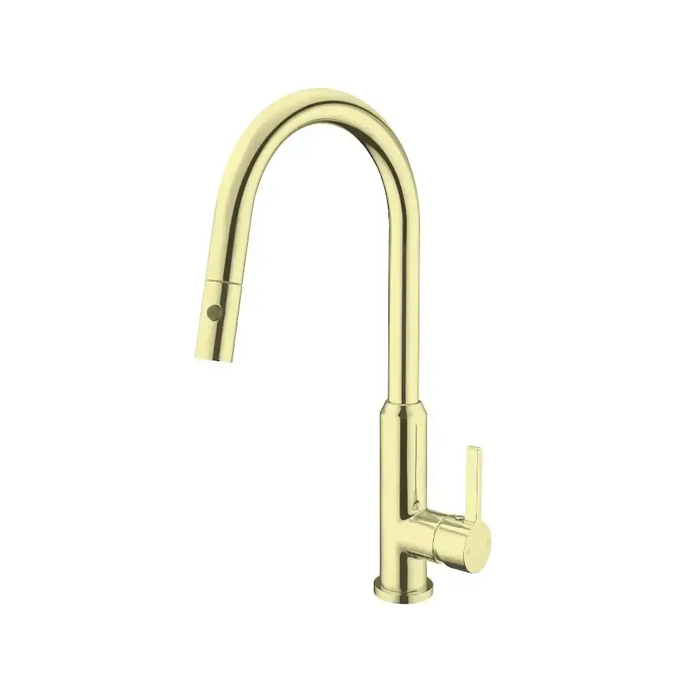 Nero Kitchen Pull Out Sink Mixer With Vegie Spray Function Brushed Gold NR231708BG