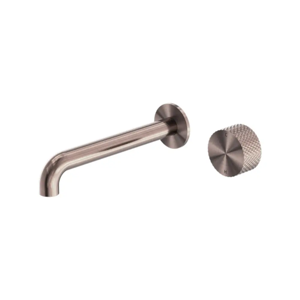 Nero Opal Progressive Wall Basin Mixer 230mm Spout Brushed Bronze NR252007a230BZ