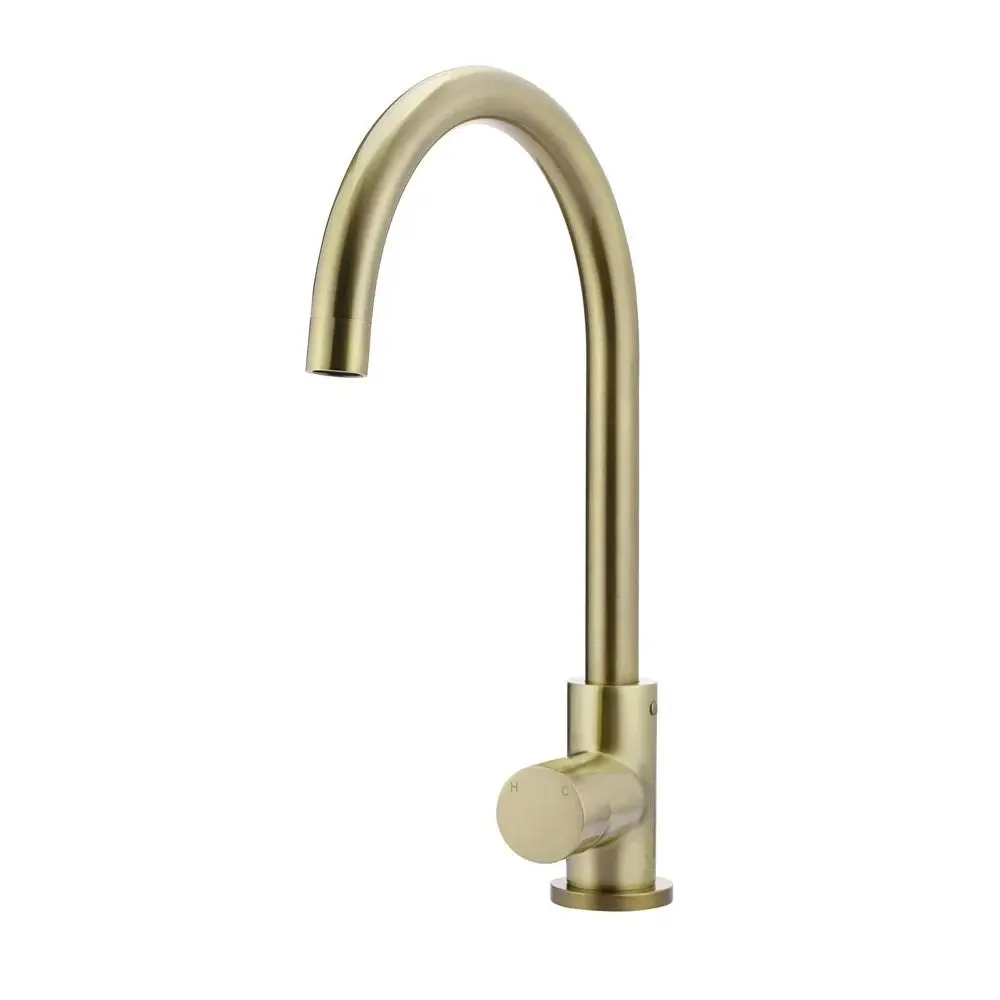 Meir Round Gooseneck Kitchen Mixer Tap Tiger Bronze MK03PN-PVDBB