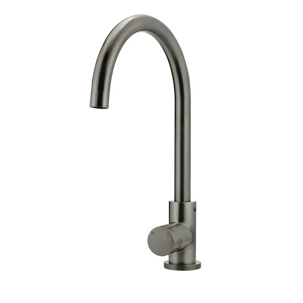 Meir Round Gooseneck Kitchen Mixer Tap Shadow MK03PN-PVDGM