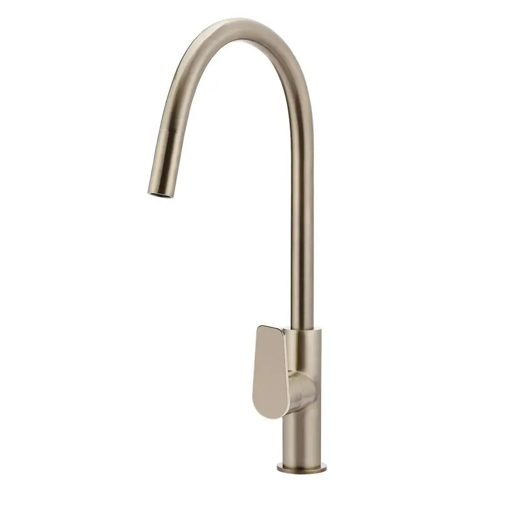 Meir Round Piccola Pull Out Kitchen Mixer Tap Champagne MK17PD-CH