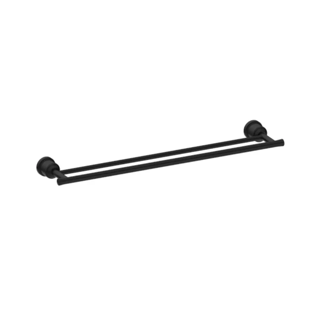 Nero York Double Towel Rail 600mm Matte Black NR6924dMB