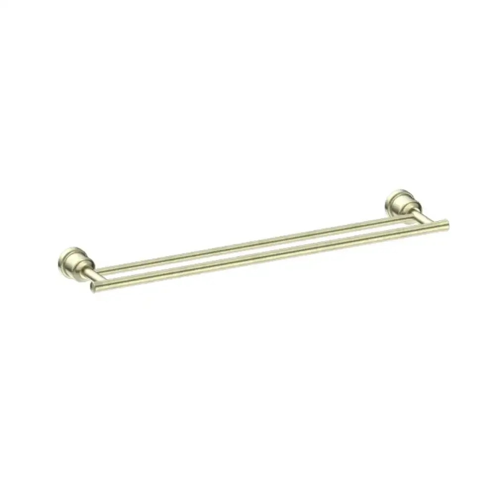 Nero York Double Towel Rail 600mm Aged Brass NR6924dAB