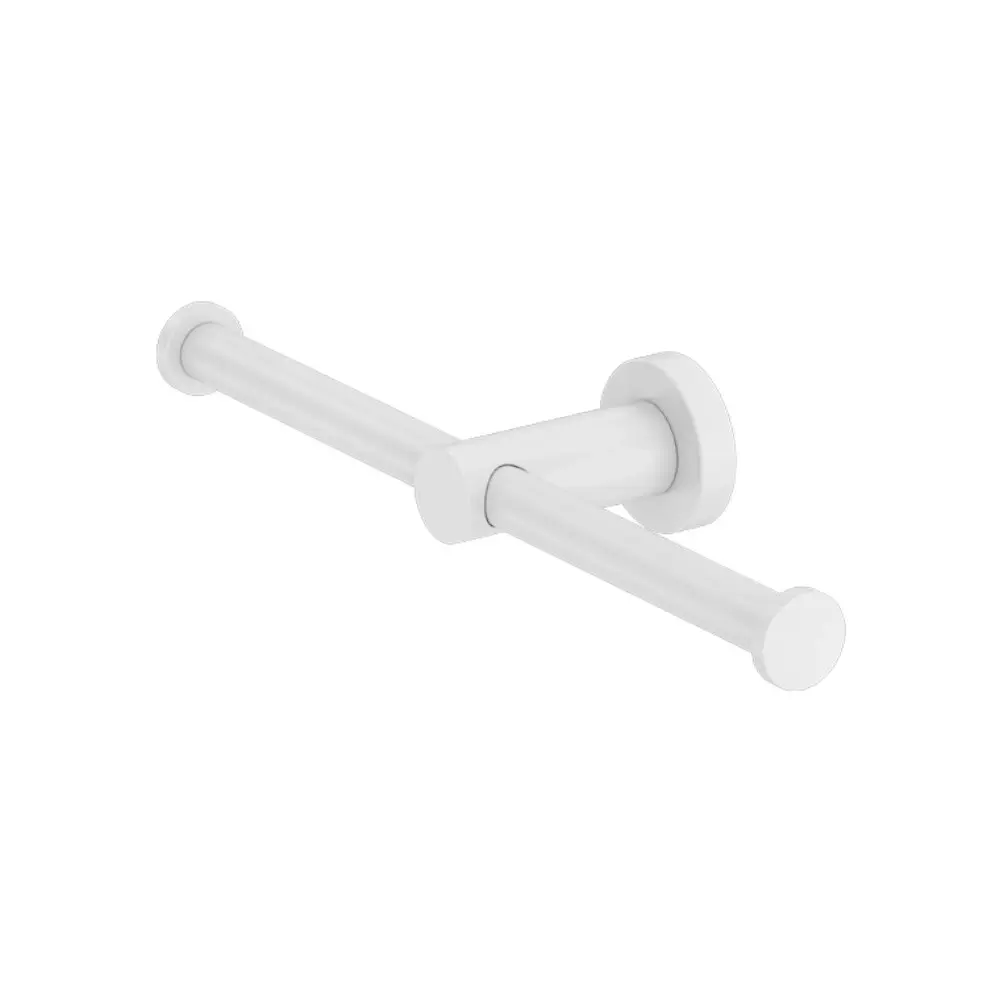 Nero Mecca Double Toilet Roll Holder Matte White NR1986dMW