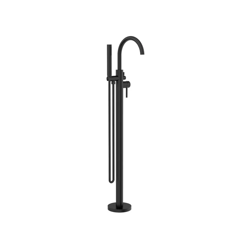 Nero Round Floormount Mixer With Handshower Matte Black NR210903aMB