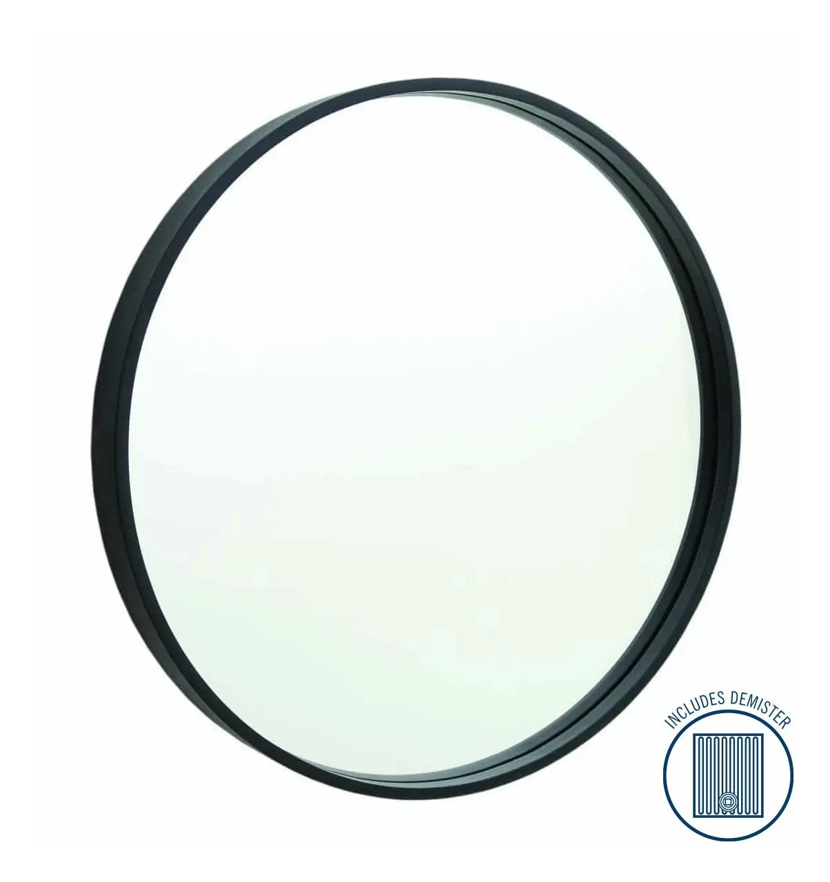 Thermogroup Contractor 600mm Diameter Round Black Frame Mirror with Demister BMR60BFD