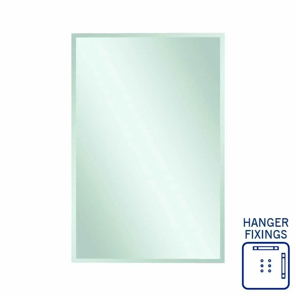 Thermogroup Montana Rectangle 25mm Bevel Edge Mirror - 1200x800mm with Hangers MS1280HN