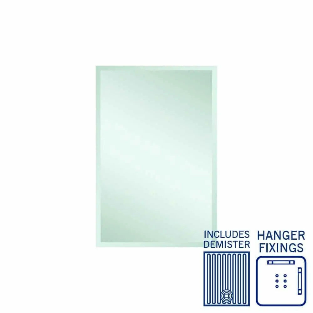 Thermogroup Montana Rectangle 25mm Bevel Edge Mirror - 600x900mm with Hangers and Demister MS6090HND