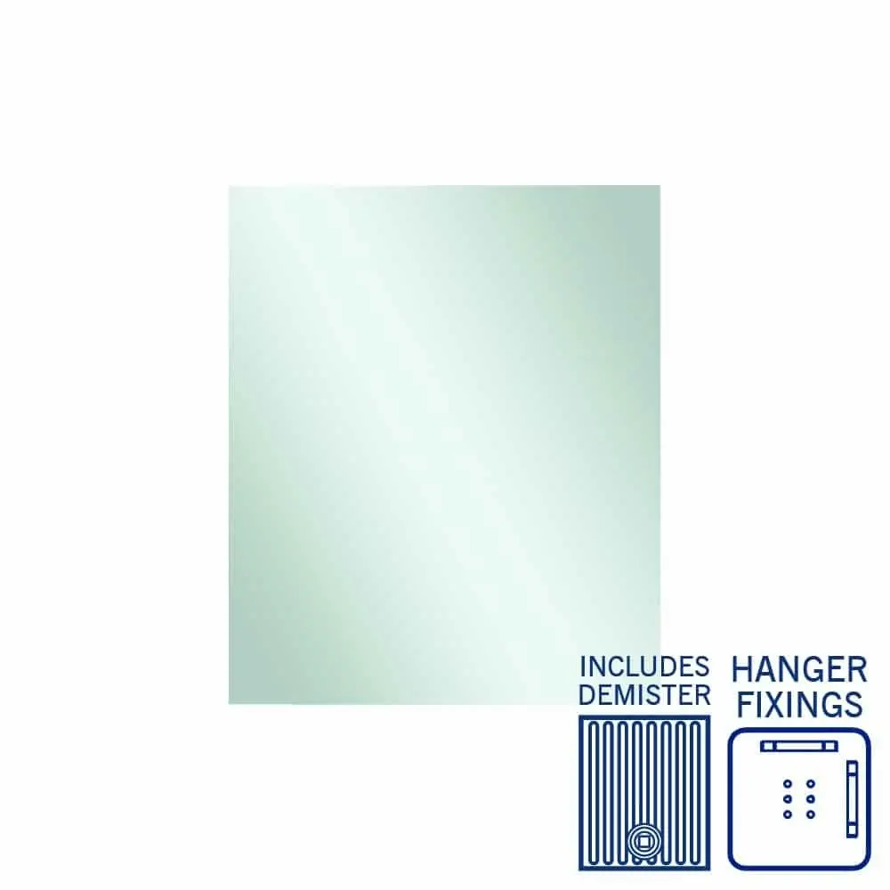 Thermogroup Jackson Rectangle Polished Edge Mirror - 900x750mm with Hangers and Demister JS9075HND