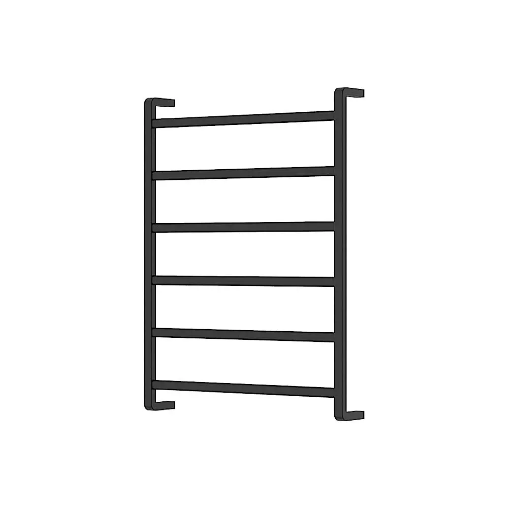 Fienza Koko Heated Towel Ladder 600x800mm 6 Bars Matte Black 8906080MB