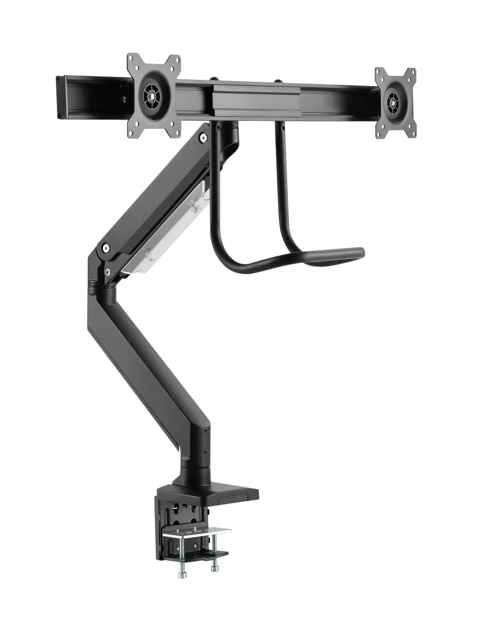 Brateck Aluminum Heavy-Duty Gas Spring Dual Monitor Arm - 830x725x760mm (32.7"x28.5"x29.9") Black