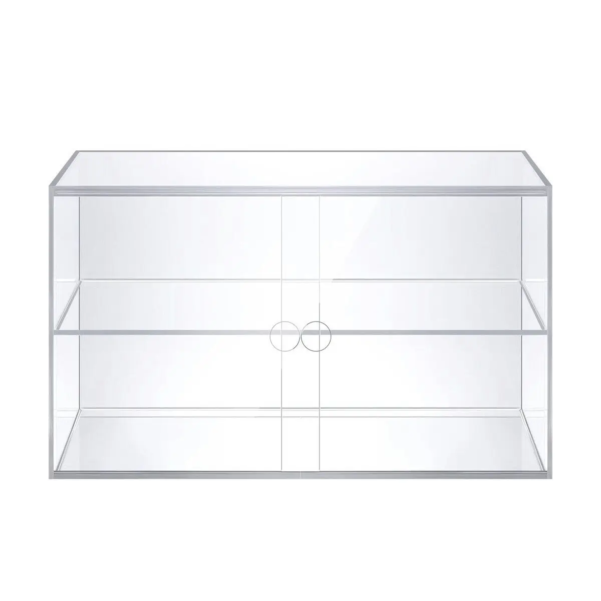 Ausway 2 Tier Cupcake Cabinet Display Shelf Unit Acrylic Cake Bakery Case Stand Model Donut Pastry Toy Showcase 5mm Thick Transparent