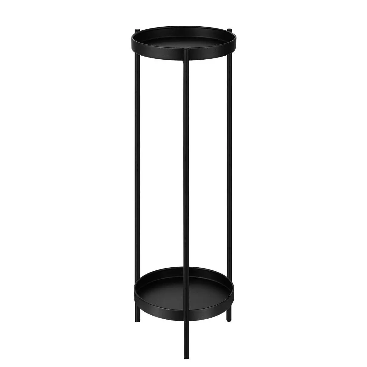 Ausway 80CM High Plant Stand Metal Flower Pots Shelf Indoor Outdoor Corner Black Planter Holder Rack