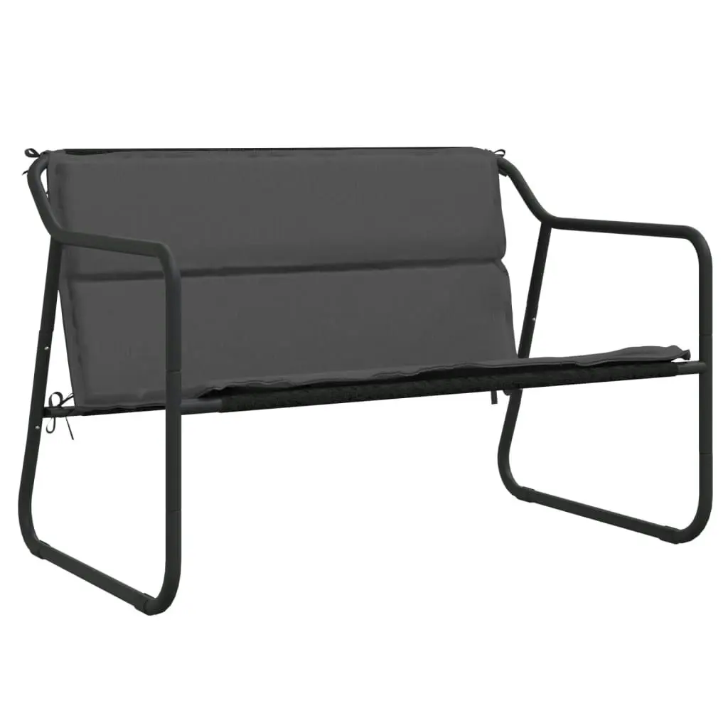 2-Seater Garden Bench with Cushion Anthracite Steel 364106